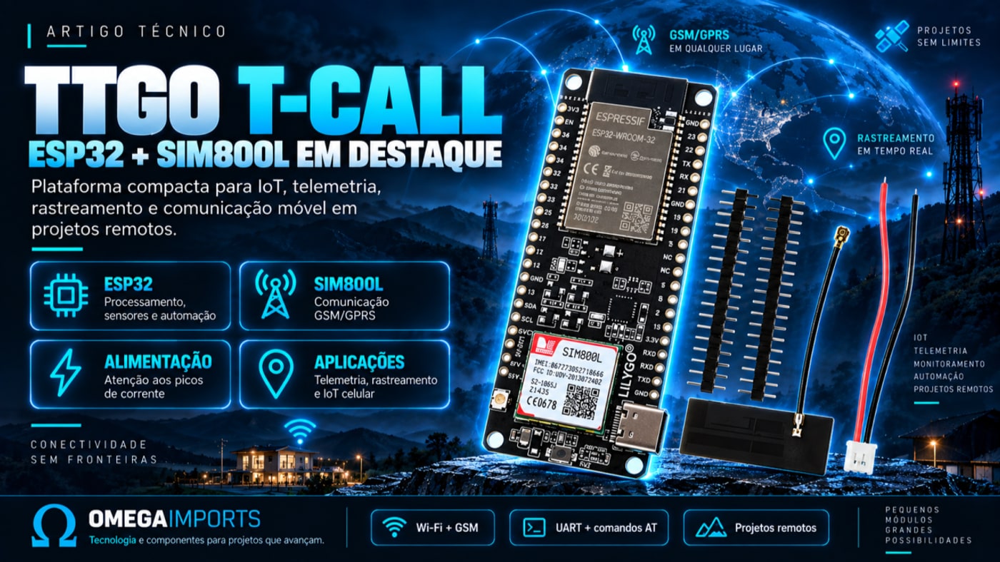 Imagem de capa do artigo ESP32 + SIM800L: quando usar comunicação GSM/GPRS em vez de Wi-Fi publicado pela OMEGAIMPORTS no LinkedIn