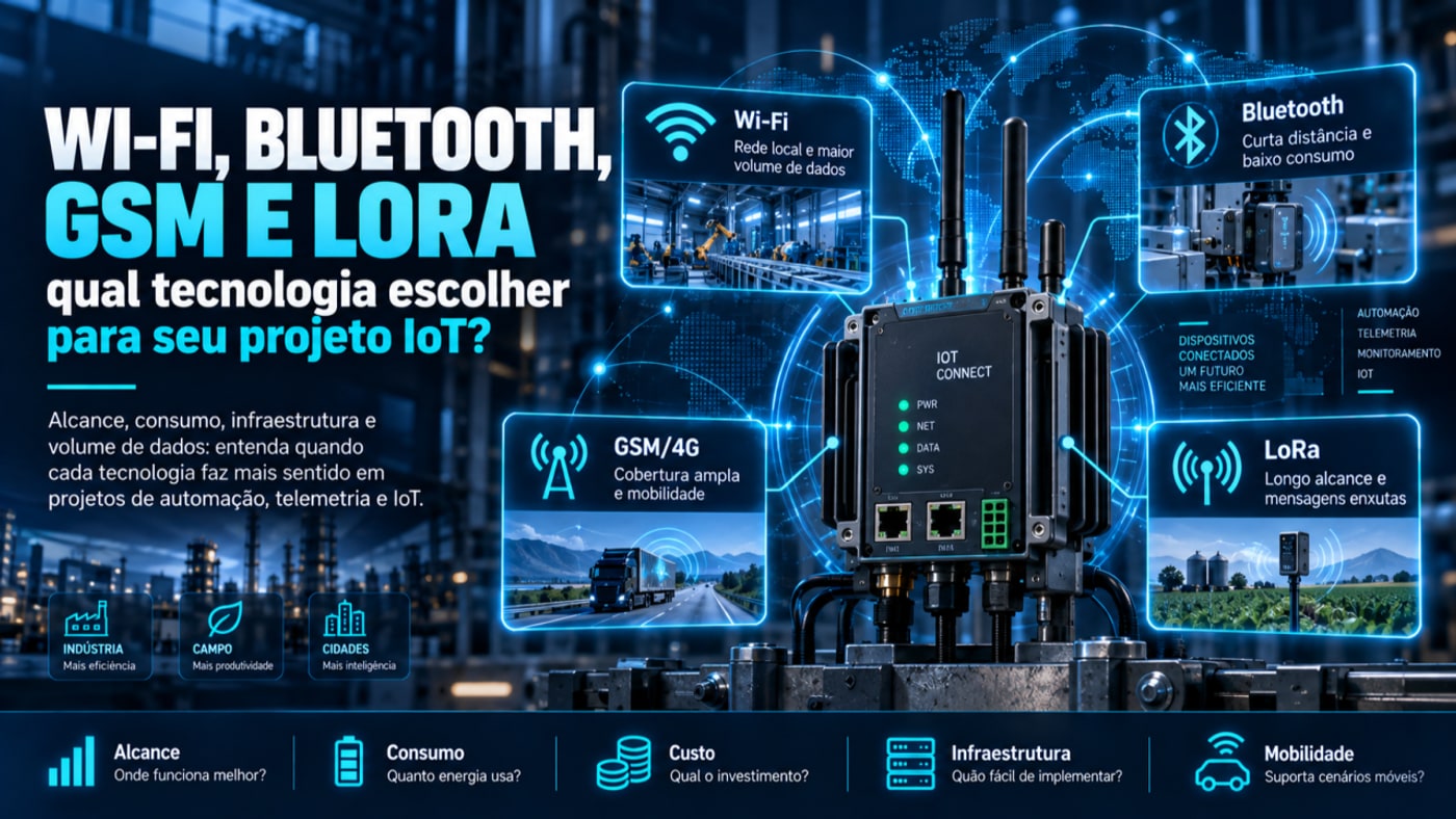 Imagem de capa do artigo Wi-Fi, Bluetooth, GSM e LoRa: qual tecnologia escolher para seu projeto IoT? publicado pela OMEGAIMPORTS no LinkedIn