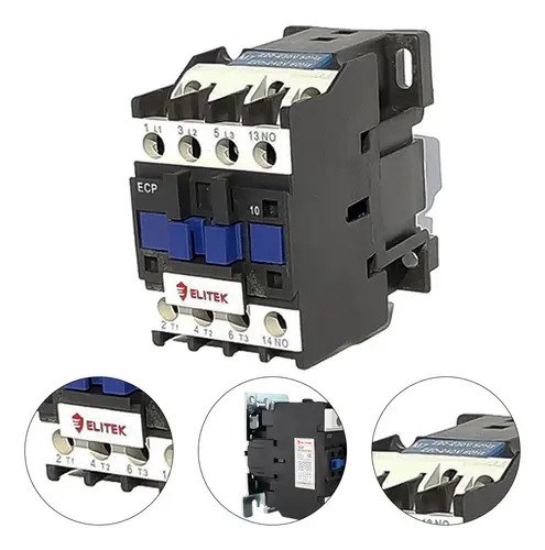 Unidade - Contator Trifásico Elitek 32 A 220 V 3 Polos Modelo Ecp32a10m