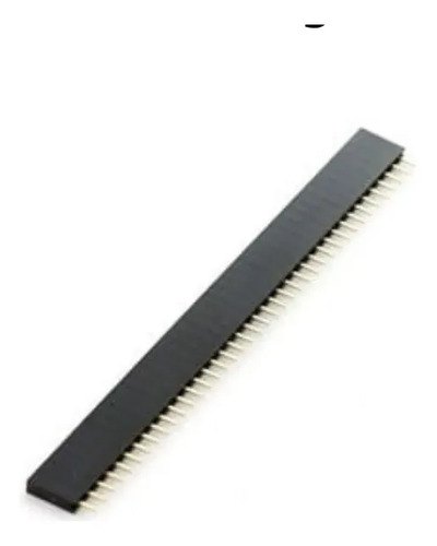 Kit com 100 unidades - Kit 100 Barra de Pinos - Fêmea - 1x15 - 2,54 mm - Pic/arduino Preto